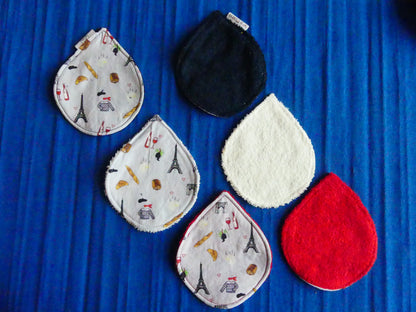 PROMO ! 1 lot de 3 lingettes lavable "goutte" + 1 Gratuit